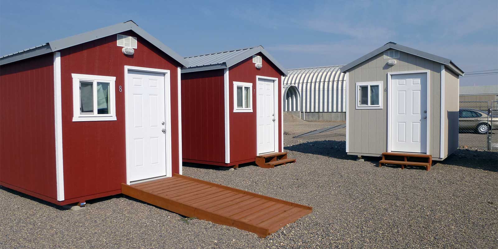 portable sheds used as shelters